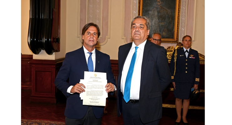 El Embajador de Colombia, Juan José Quintana Aranguren, presentó las Cartas Credenciales ante el Presidente de la República Oriental del Uruguay, Luis Lacalle Pou