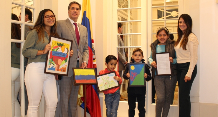 Embajador de Colombia entregó premiación a los niños que participaron en el concurso de dibujo y cuento “Más Colombianos que Nunca”